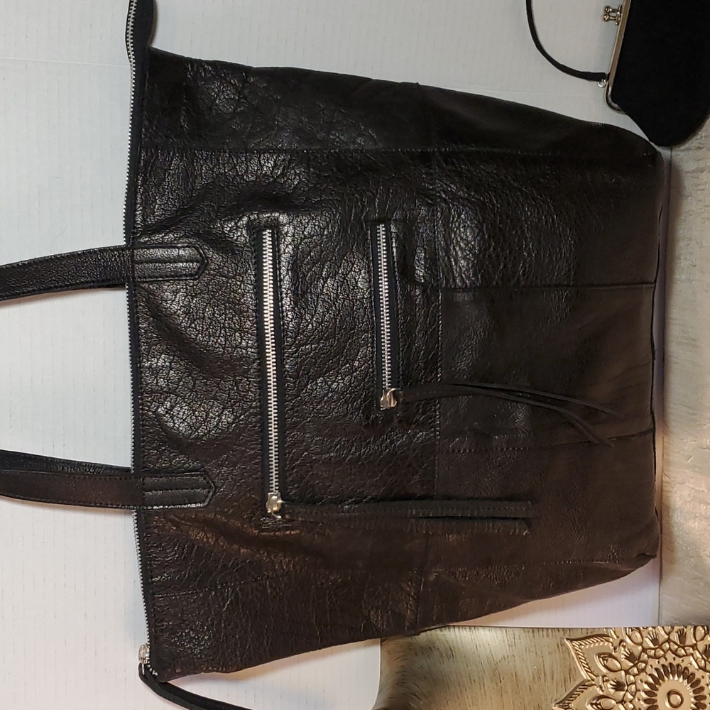 💥 Day & Mood {Anthro} Black Leather Tote Bag